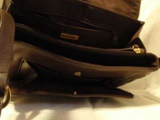 Giani Bernini Brown Leather Purse Shoulder Bag Handbag Many Pockets 