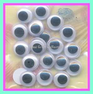 PL101 40 Glue on Wiggle Eyes Doll Crafts 3/4/5/8/10 mm  