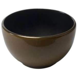   Dinner Bowl with Metallic Rim, Antique Golden Brown
