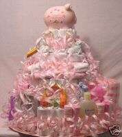 ULTIMATE 4 TIER DIAPER CAKE, SHOWER CAKES, 145+ DIAPERS  