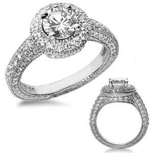  1.57 Ct.Designer Diamond Engagement Ring with Side Stones 