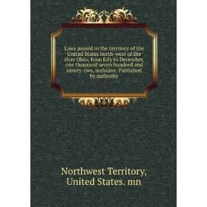  passed in the territory of the United States north west of the river 