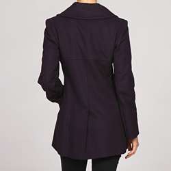 MICHAEL Michael Kors Womens Double breasted Foldover Collar Peacoat 