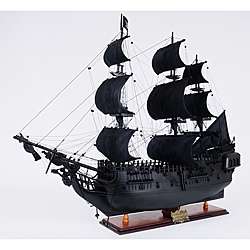 Old Modern Handicrafts Black Pearl Pirate Ship Model  