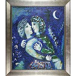 Chagall Lovers with Half Moon, 1926 Hand painted Canvas Art 