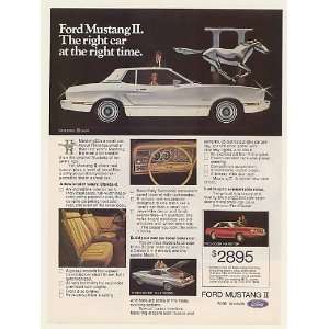 1974 Ford Mustang II Ghia Right Car at Right Time Print Ad 
