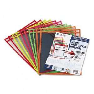  Stitched Shop Ticket Holder, Neon, Assorted 5 Colors, 9 x 