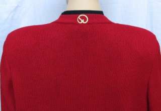 ST JOHN KNITS CASSIS RED SKIRT SUIT SIZE L/10/12/14  