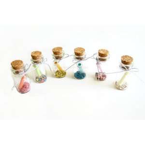  MESSAGE IN A BOTTLE   SET OF 6 BOTTLES 