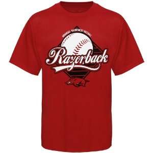Arkansas Razorbacks Baseball Diamond Graphic T shirt   Cardinal 