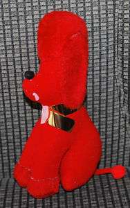 Vintage Plush Toy Stuffed Animal Red Poodle Puppy Dog  