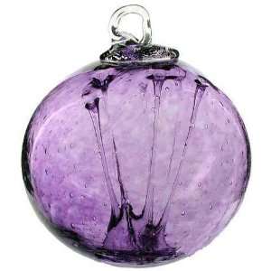   Art Glass Old English Hanging Witch Ball   6, Purple