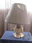 Vintage Iridescent Opalescent Porcelain 3 way Table Lamp W/Blue 