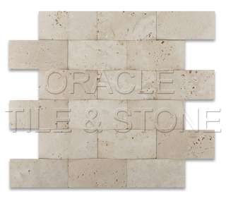   light ivory travertine honed cnc arched 3 d brick mosaic tile