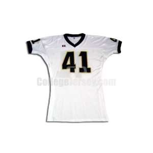 White No. 41 Game Used Colorado State Russell Football Jersey  