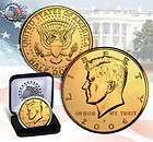 24 k gold half dollar JFK KENNEDY  GOLD plated coin w/DISPLAY BOX AND 
