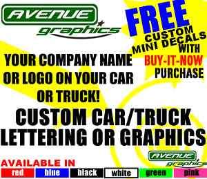Custom Car Truck Vinyl Door Lettering Graphics Decals  