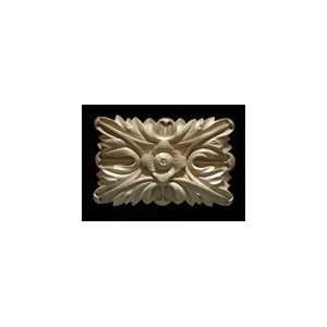  Large Maple Wood Hand Carved Rectangular Acanthus Rosette 