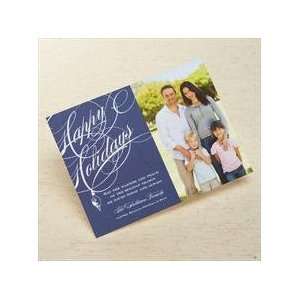  Blue Warmth and Peace Holiday Photo Card Health 