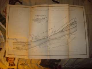 1844 ANTIQUE UTICA INDIANA KENTUCKY OHIO RIVER MAP NR  