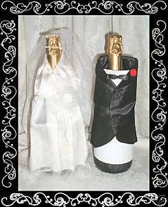 Wedding BRIDE & GROOM Champagne BOTTLE COVERS SET NIP  