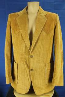 MacMurray California 42 Brown Corduroy & Suede Western Suit Coat 
