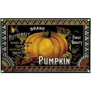  Vintage Pumpkin Label Sign