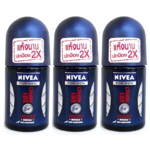 Nivea for Men Dry Impact Deodorant Roll On Travel Size 25ml (Pack of 3 