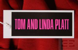 Tom And Linda Platt Custom Red Wool Bateau Neck Dress Size 16 NEW $ 
