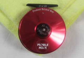   5N Aluminum Red Fly Reel, Ltd. Ed. BRISTOL BAY/NO PEBBLE MINE 43/100
