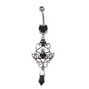   Victorian Chandelier Dangle Belly button Navel Ring 14 gauge Jewelry