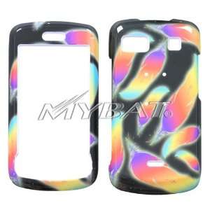  Rainbow Feather/Black Phone Protector Cover for LG GR500 