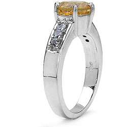 Sterling Silver Citrine and Tanzanite Ring (Size 7)  