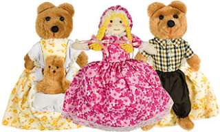 Child Toy Goldilocks & 3 Bears Cloth Fairytale Doll New  