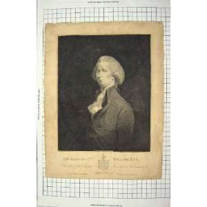   1789 ANTIQUE PORTRAIT WILLIAM PIT CHANCELLOR EXCHEQUER