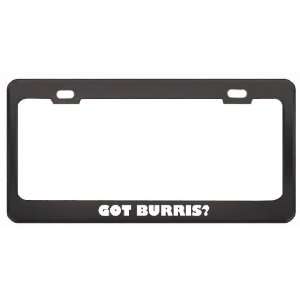Got Burris? Boy Name Black Metal License Plate Frame Holder Border Tag