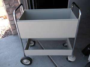 Used File Library Mail Cart 200# Capacity, steel, 30x16  