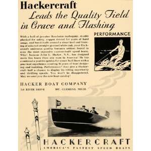 1930 Ad Hacker Boat Hackercraft Boats Watercraft Sail   Original Print 