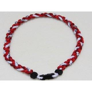 Titanium Baseball Necklace 20 Inch Red and White