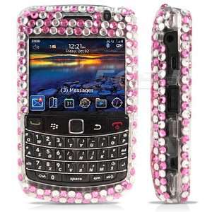  Ecell   PINK HEARTS 3D CRYSTAL BLING CASE FOR BLACKBERRY 