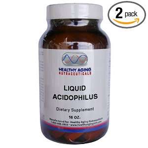 Healthy Aging Nutraceuticals Liquid Acidophilus 16 Ounces (Pack of 2)