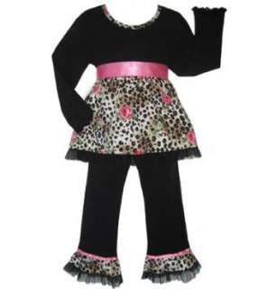  New Girls Boutique Leopard Rose Baby Doll Shirt & Pant 