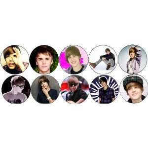  Set of 10 Justin Bieber 1.25 Pinback Buttons Pins 