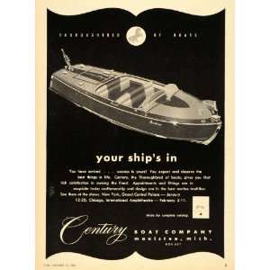 1951 Ad Century Boat Co. Ship Watercraft Manistee   Original Print Ad 