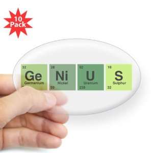  Sticker Clear (Oval) (10 Pack) Genius Periodic Table of 