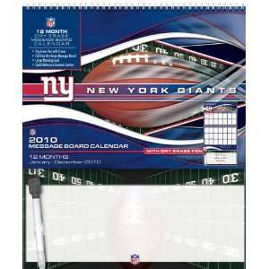  New York Giants 2010 12 Month Message Board Calendar 