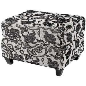  BEST Black and White Flower Fabric Ottoman