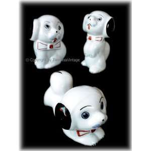    Set 3 Mini Miniature Porcelain Dog Puppy Figurines