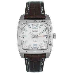 Seiko Mens Casual Leather Strap Watch  