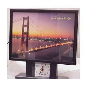  Golden Gate Bridge Fiber Optic Picture with Clock